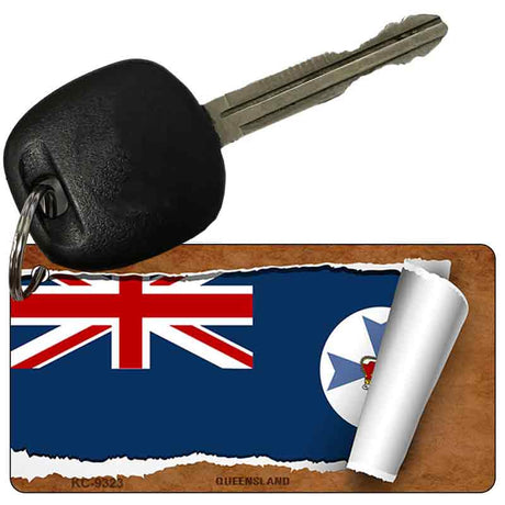 Queensland Flag Scroll Novelty Aluminum Key Chain KC-9323