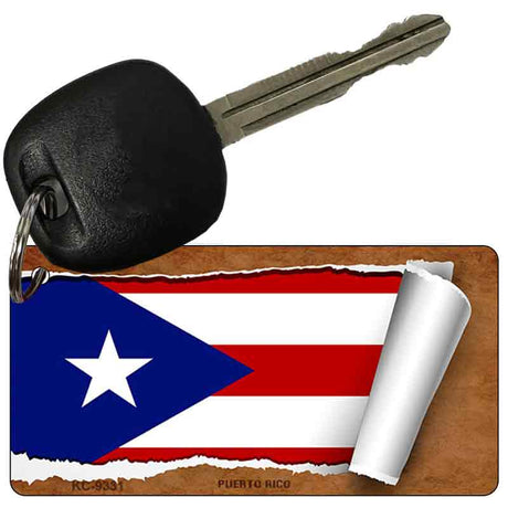 Puerto Rico Flag Scroll Novelty Aluminum Key Chain KC-9331