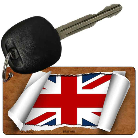 Britain Flag Scroll Novelty Aluminum Key Chain KC-9332