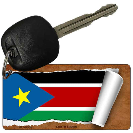 South Sudan Flag Scroll Novelty Aluminum Key Chain KC-9339