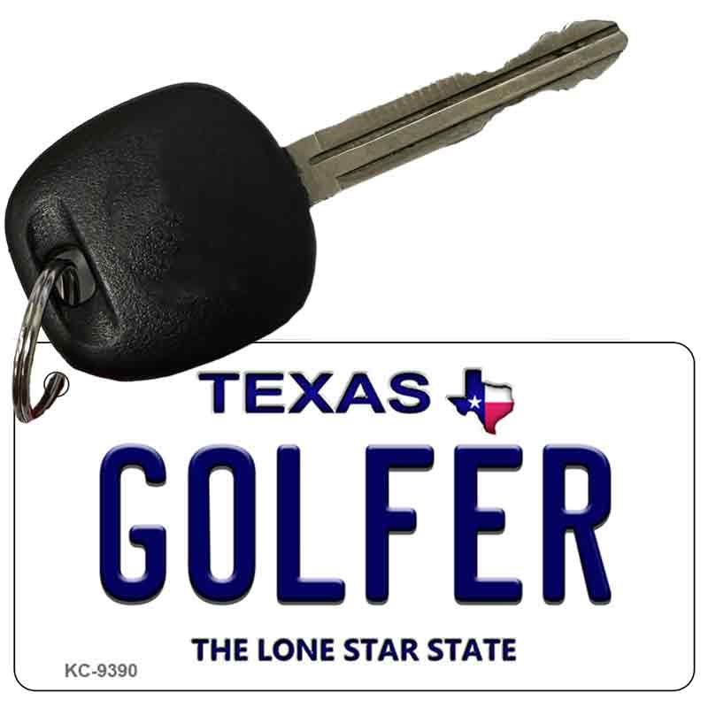 Golfer Texas Novelty Aluminum Key Chain KC-9390