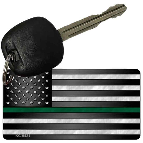 American Flag Thin Green Line Novelty Metal Key Chain KC-9421