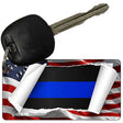 Thin Blue Line Scroll Novelty Aluminum Key Chain KC-9433