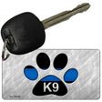 Thin Blue Line Paw K-9 Novelty Aluminum Key Chain KC-9438