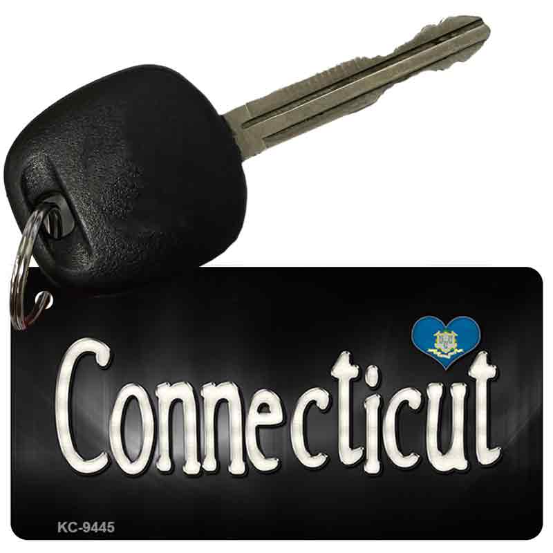 Connecticut Flag Script Novelty Aluminum Key Chain KC-9445