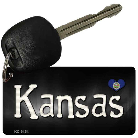 Kansas Flag Script Novelty Aluminum Key Chain KC-9454