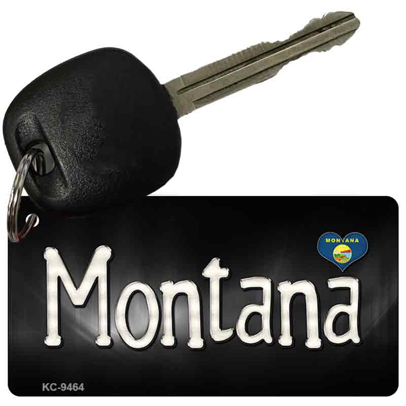 Montana Flag Script Novelty Aluminum Key Chain KC-9464