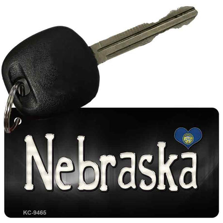 Nebraska Flag Script Novelty Aluminum Key Chain KC-9465