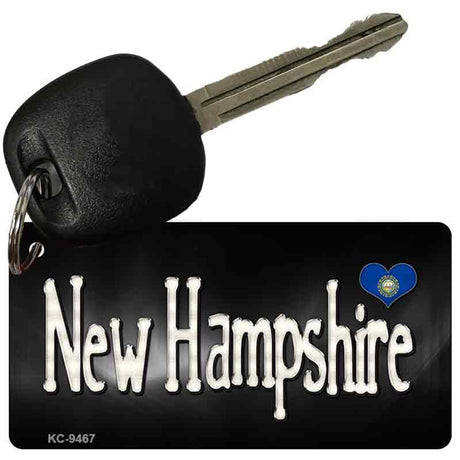 New Hampshire Flag Script Novelty Aluminum Key Chain KC-9467