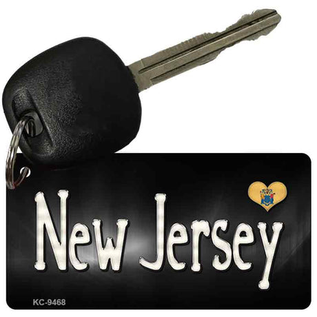 New Jersey Flag Script Novelty Aluminum Key Chain KC-9468