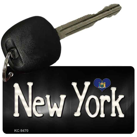 New York Flag Script Novelty Aluminum Key Chain KC-9470