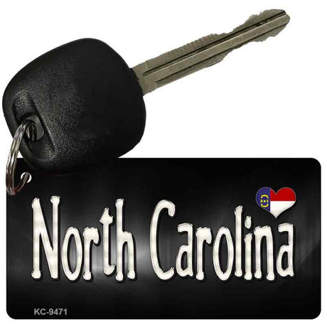 North Carolina Flag Script Novelty Aluminum Key Chain KC-9471