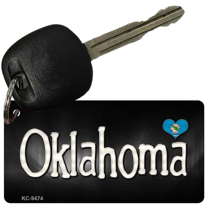 Oklahoma Flag Script Novelty Aluminum Key Chain KC-9474