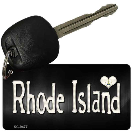 Rhode Island Flag Script Novelty Aluminum Key Chain KC-9477