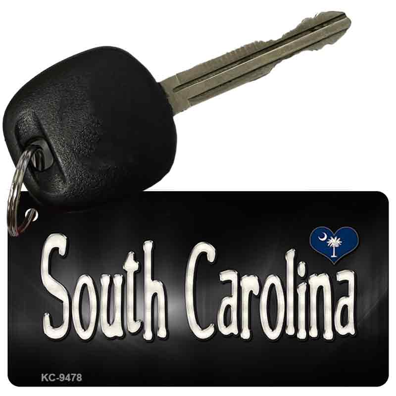 South Carolina Flag Script Novelty Aluminum Key Chain KC-9478