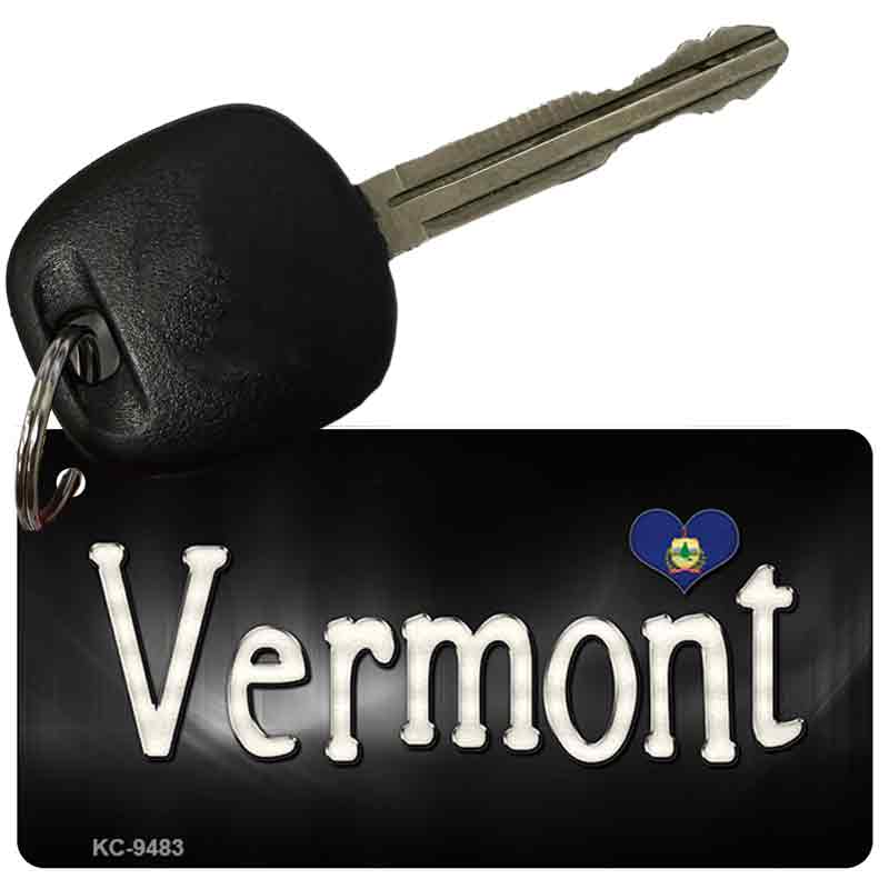 Vermont Flag Script Novelty Aluminum Key Chain KC-9483