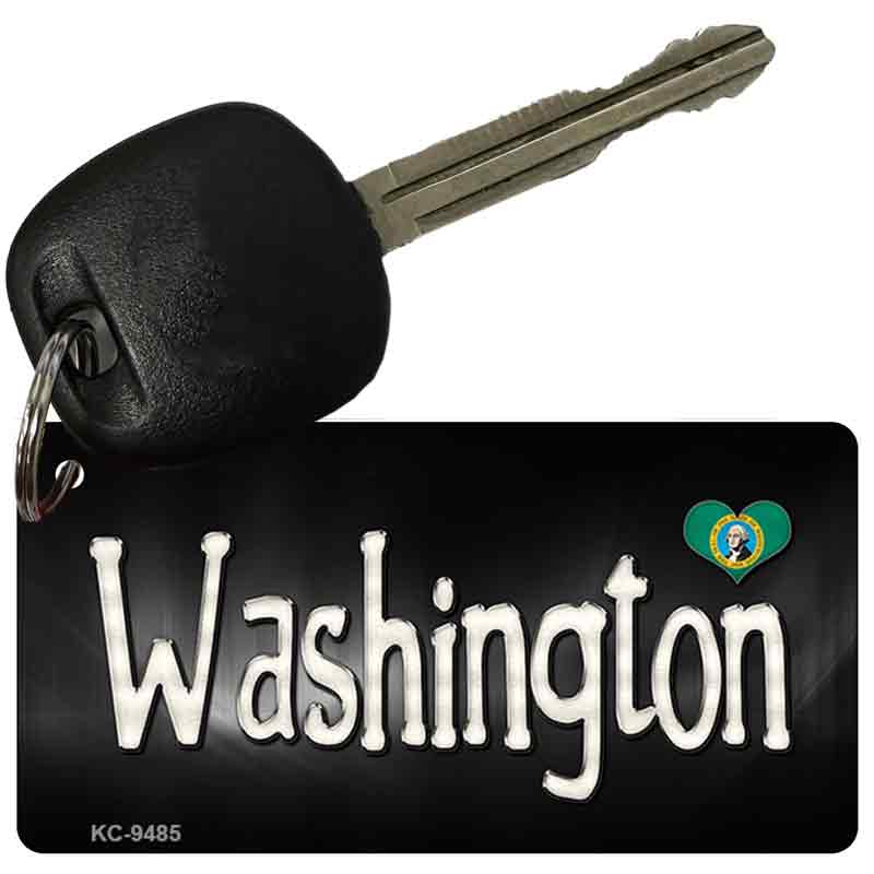 Washington Flag Script Novelty Aluminum Key Chain KC-9485