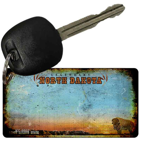 North Dakota Rusty Novelty Aluminum Key Chain KC-9507