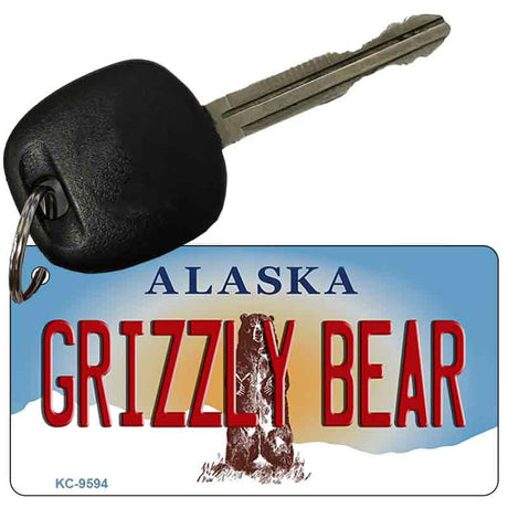 Grizzly Bear Alaska State Novelty Aluminum Key Chain KC-9594