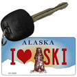 I Love Ski Alaska State Novelty Aluminum Key Chain KC-9598