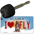 I Love Fly Alaska State Novelty Aluminum Key Chain KC-9603