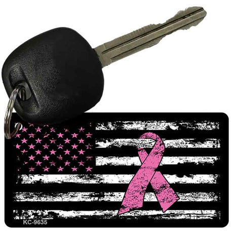 Vintage American Pink Ribbon Novelty Aluminum Key Chain KC-9635