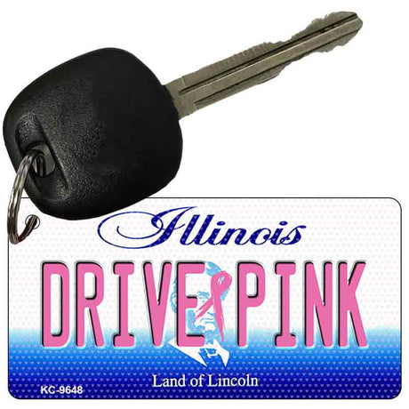 Drive Pink Illinois Novelty Aluminum Key Chain KC-9648