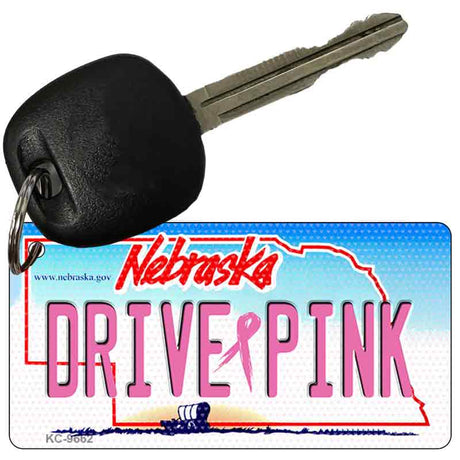 Drive Pink Nebraska Novelty Aluminum Key Chain KC-9662