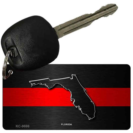 Florida Thin Red Line Novelty Metal Key Chain KC-9698