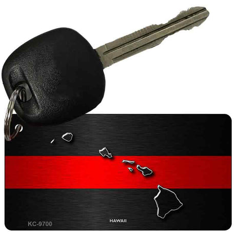 Hawaii Thin Red Line Novelty Metal Key Chain KC-9700