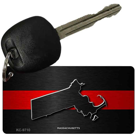 Massachusetts Thin Red Line Novelty Metal Key Chain KC-9710