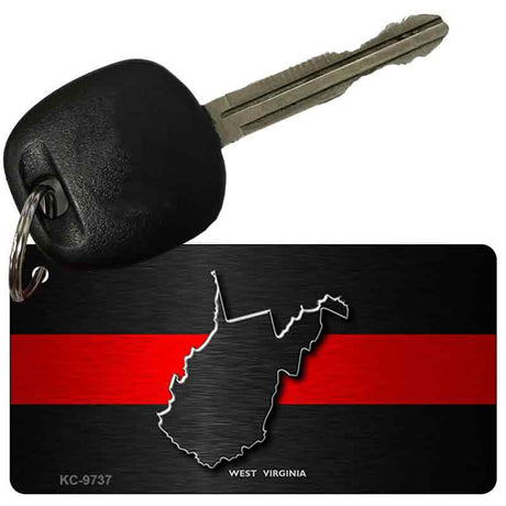 West Virginia Thin Red Line Novelty Metal Key Chain KC-9737