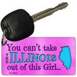 Illinois Girl Novelty Metal Key Chain KC-9804