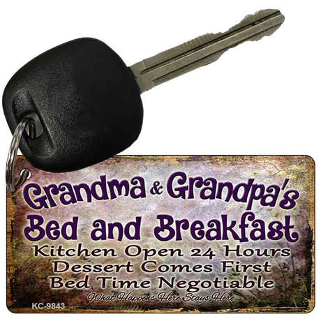 Grandma And Grandpas Bed & Breakfast Novelty Metal Key Chain KC-9843