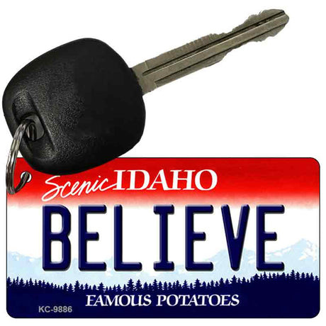 Believe Idaho State Metal Novelty Aluminum Key Chain KC-9886