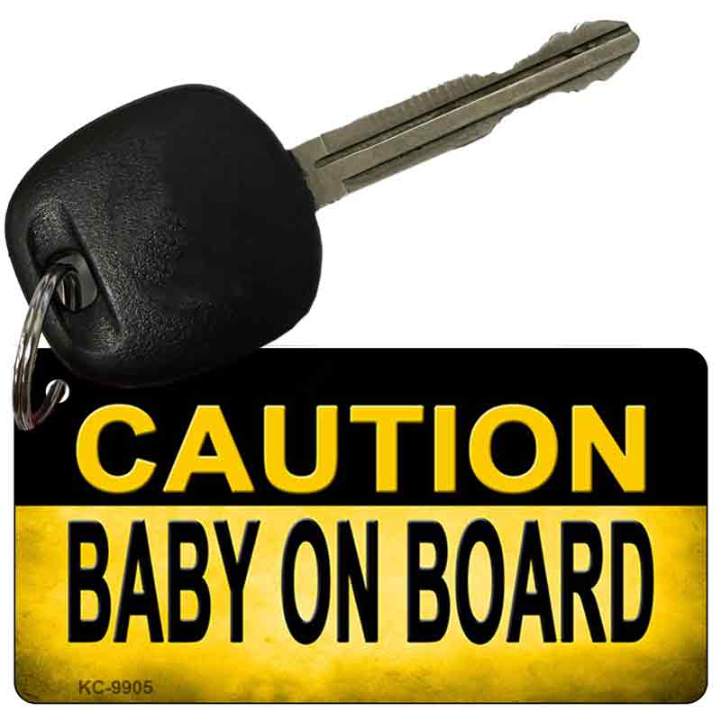 Caution Baby On Board Novelty Metal Key Chain KC-9905