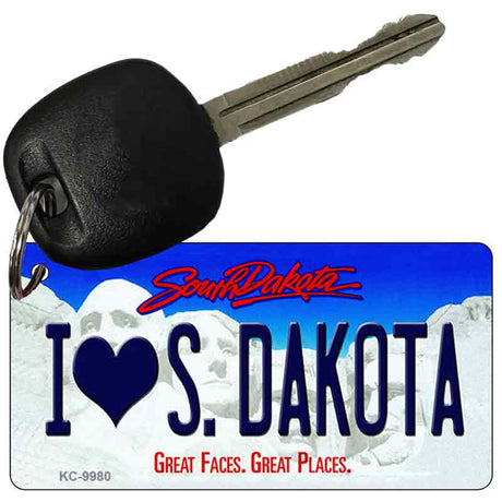 I Love S. Dakota South Dakota Metal Novelty Aluminum Key Chain KC-9980