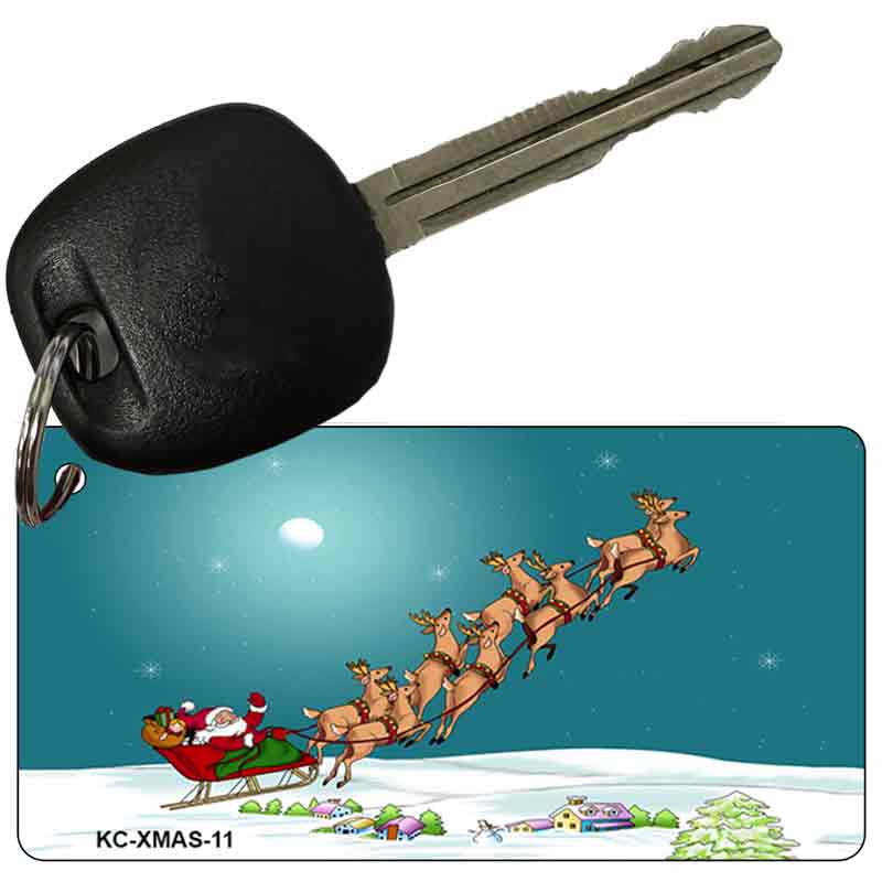 Reindeer And Sleigh Novelty Aluminum Key Chain KC-XMAS-11