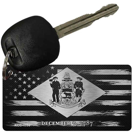 Delaware Carbon Fiber Effect Novelty Metal Key Chain KCC-1100