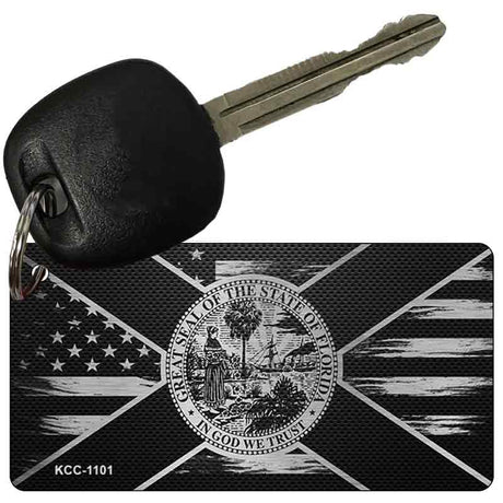 Florida Carbon Fiber Effect Novelty Metal Key Chain KCC-1101