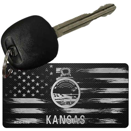 Kansas Carbon Fiber Effect Novelty Metal Key Chain KCC-1108