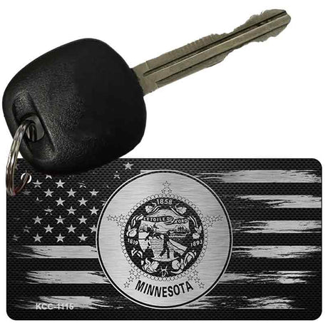 Minnesota Carbon Fiber Effect Novelty Metal Key Chain KCC-1115