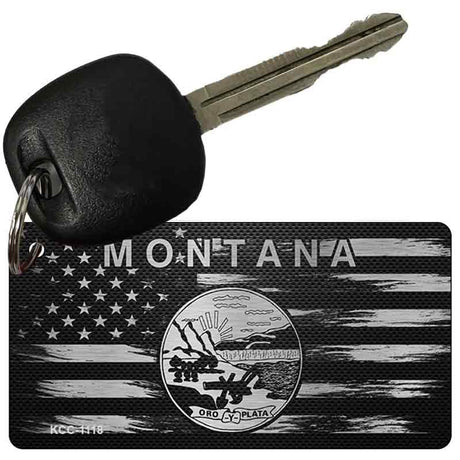 Montana Carbon Fiber Effect Novelty Metal Key Chain KCC-1118