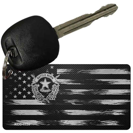 Nevada Carbon Fiber Effect Novelty Metal Key Chain KCC-1120