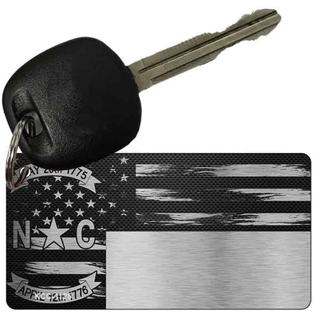 North Carolina Carbon Fiber Effect Novelty Metal Key Chain KCC-1125