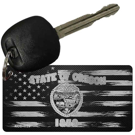 Oregon Carbon Fiber Effect Novelty Metal Key Chain KCC-1129