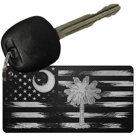 South Carolina Carbon Fiber Effect Novelty Metal Key Chain KCC-1132