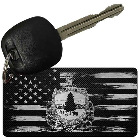 Vermont Carbon Fiber Effect Novelty Metal Key Chain KCC-1137