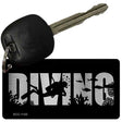 Diving Brushed Chrome Effect Novelty Metal Key Chain