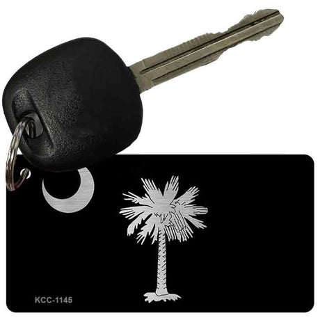 Black South Carolina Flag Novelty Chrome Metal Key Chain KCC-1145